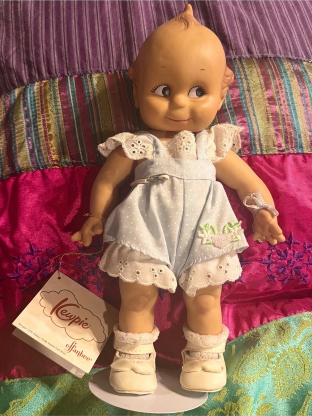 Vintage Kewpie Anniversary Doll Classic Blue Romper 12in